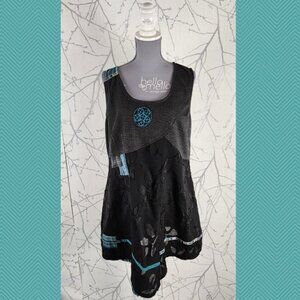 All Beautiful Enjoy Mixed Fabric Patchwork Flowy Tunic Dress